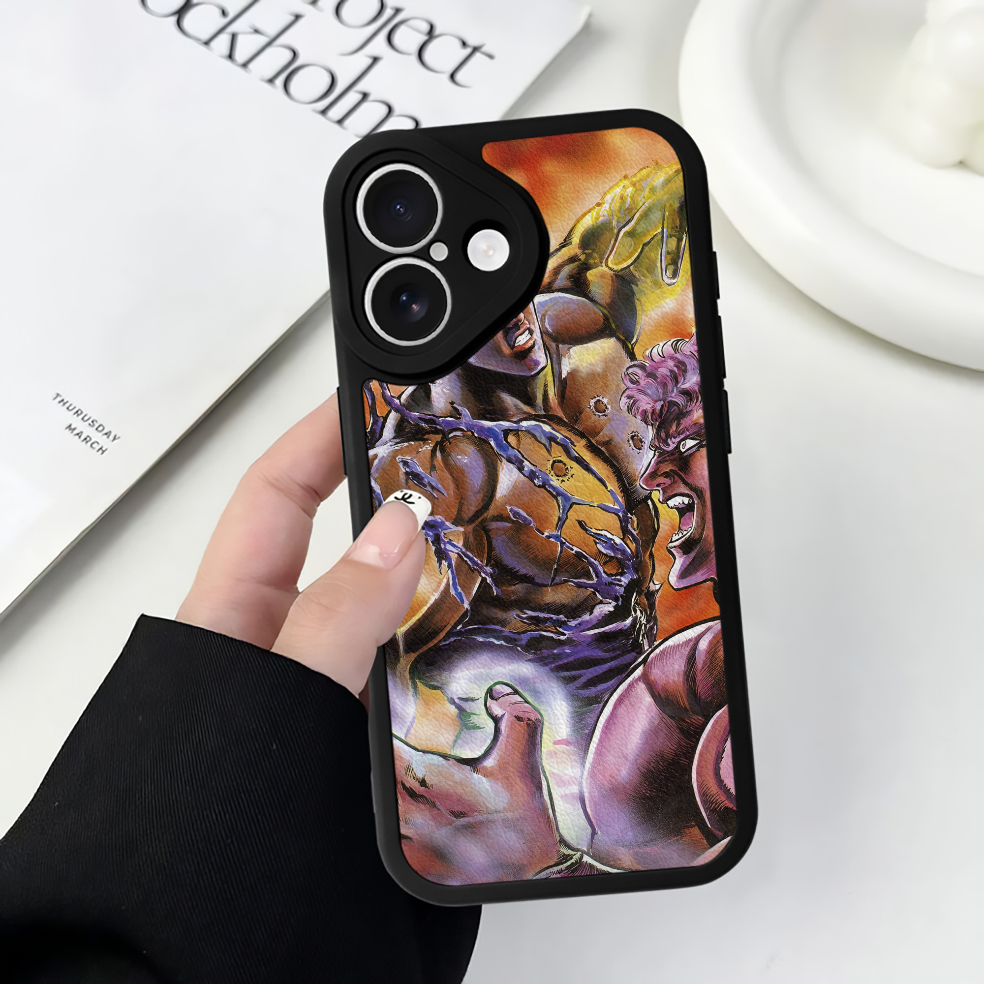 （画像用） 北斗の拳 Fist of the North Star 【iPhone 16シリーズ対応】シリコンスマホケース（レザー調） 材質：シリコン